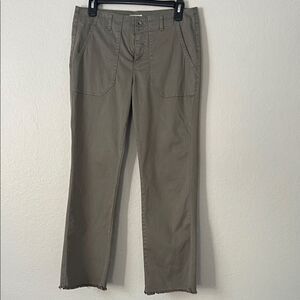 Dylan Peyton Olive Green Casual Pants with raw hem in Size 2